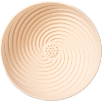 Awoo Awoo Wobbowl Silicone Dog & Cat Lick Mat Slow Feeder Bowl, Almond
