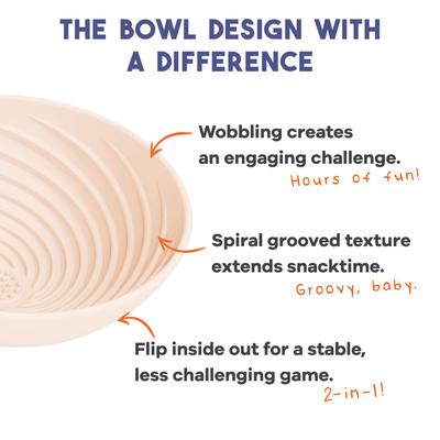 Show full view: Awoo Wobbowl Silicone Dog & Cat Lick Mat Slow Feeder Bowl, Almond slide 4 of 11