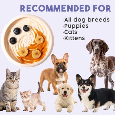 Show full view: Awoo Lick Dish Silicone Dog & Cat Lick Mat Slow Feeder Dish, Almond slide 9 of 11