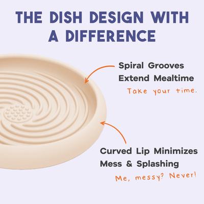 Show full view: Awoo Lick Dish Silicone Dog & Cat Lick Mat Slow Feeder Dish, Almond slide 4 of 11