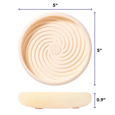 Show full view: Awoo Lick Dish Silicone Dog & Cat Lick Mat Slow Feeder Dish, Almond slide 2 of 11