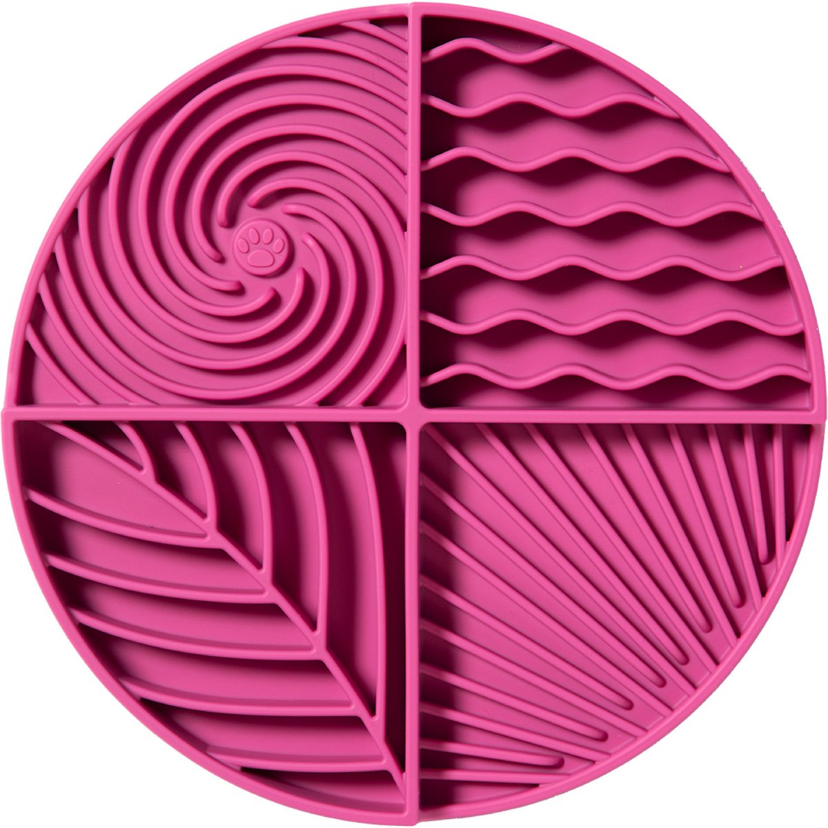 Awoo Paradise Silicone Dog & Cat Lick Mat & Slow Feeder, Fuchsia