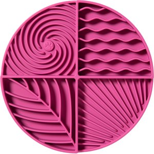 Awoo Paradise Silicone Dog & Cat Lick Mat & Slow Feeder, Fuchsia
