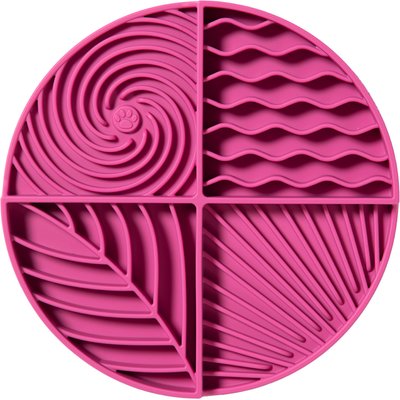 Awoo Awoo Paradise Silicone Dog & Cat Lick Mat & Slow Feeder, Fuchsia