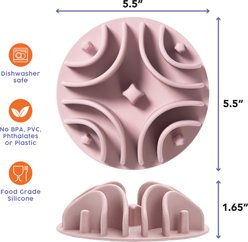 Awoo Good Vibes Silicone Dog & Cat Slow Feeder Bowl Insert, Mauve slide 2 of 9