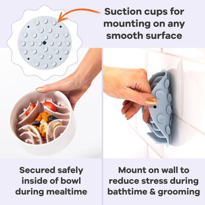 Show full view: Awoo Good Vibes Silicone Dog & Cat Slow Feeder Bowl Insert, Sky slide 4 of 11