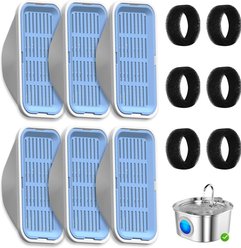 Casfuy PWS-155 Pet Water Fountain Replacement Filters & Sponges, 6 count