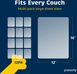 Protecto Self Adhesive Dog & Cat Scratch Furniture Protector, Clear, 16 x 12-in, 12 count slide 2 of 7