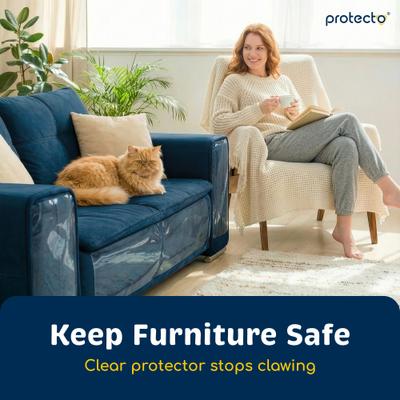 Show full view: Protecto Self Adhesive Dog & Cat Scratch Furniture Protector, Clear, 16 x 12-in, 4 count slide 2 of 7