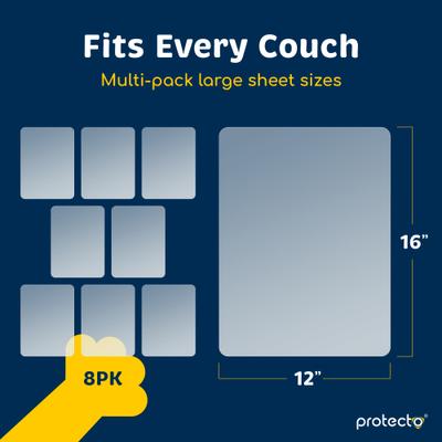 Show full view: Protecto Self Adhesive Dog & Cat Scratch Furniture Protector, Clear, 16 x 12-in, 8 count slide 5 of 7