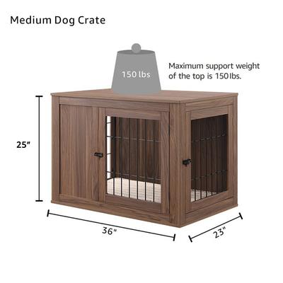 Show full view: Unipaws Furniture Style Dog Crate, Walnut, 36-in wide slide 2 of 9