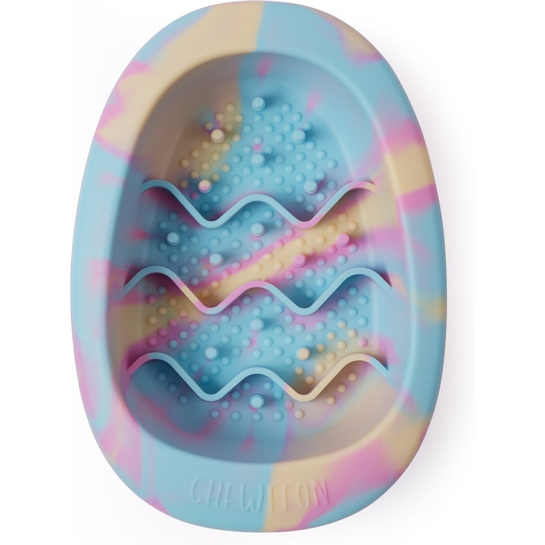 CHEWFFON Silicone Slow Feeder Non-Slip Enrichment Dog Lick Bowl, Rainbow, Small