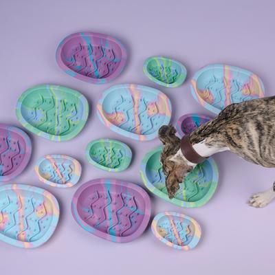 Show full view: CHEWFFON Silicone Slow Feeder Non-Slip Enrichment Dog Lick Bowl, Rainbow, Small slide 7 of 8