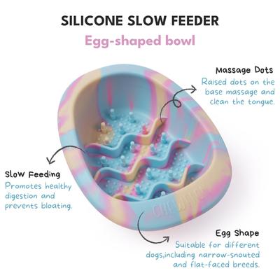 Show full view: CHEWFFON Silicone Slow Feeder Non-Slip Enrichment Dog Lick Bowl, Rainbow, Small slide 2 of 8