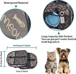 Jespet & GOOPAWS Soft-Sided Airline-Approved Travel Dog & Cat Carrier, Coffee Fish Print, 19-in slide 2 of 7