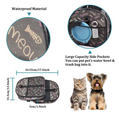 Show full view: Jespet & GOOPAWS Soft-Sided Airline-Approved Travel Dog & Cat Carrier, Coffee Fish Print, 19-in slide 6 of 11