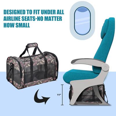 Show full view: Jespet & GOOPAWS Soft-Sided Airline-Approved Travel Dog & Cat Carrier, Coffee Fish Print, 19-in slide 5 of 11