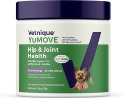 Vetnique Labs YuMOVE Mobility Hip & Joint Care Soft Chew Supplement for Small & Medium Dogs, 60 count