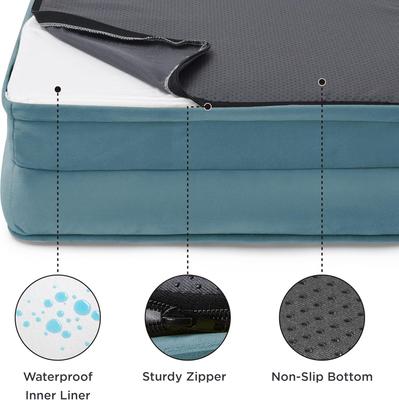 Show full view: Bedsure Orthopedic Bolster Dog Sofa Bed with Removable Cover, Dune Haze Blue, X-Large slide 4 of 10