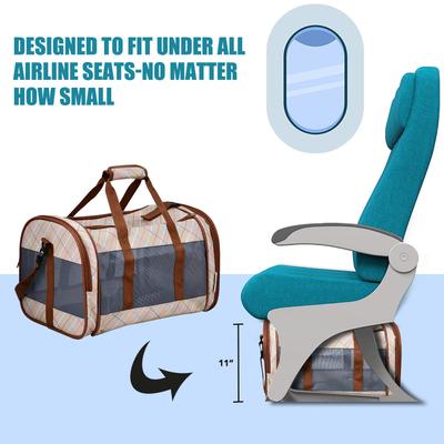 Show full view: Jespet & GOOPAWS Soft-Sided Airline-Approved Travel Dog & Cat Carrier, Orange Diamond Print, 19-in slide 4 of 10