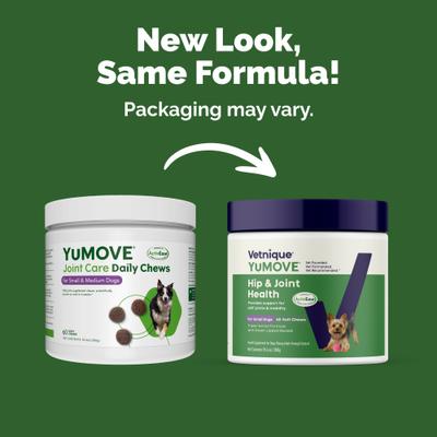 Show full view: Vetnique Labs YuMOVE Mobility Hip & Joint Care Soft Chew Supplement for Small & Medium Dogs, 60 count slide 3 of 11
