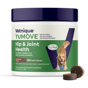 Vetnique Labs YuMOVE Mobility Hip & Joint Care Hickory Flavor Tasty Bites Supplement for Dogs, 150 count