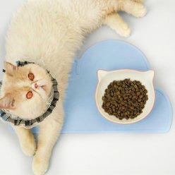 Happy & Polly Cloud Shaped Cat & Dog Food Mat, Blue slide 2 of 9