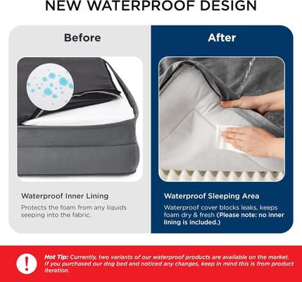 Show full view: Bedsure Orthopedic Bolster Dog Sofa Bed with Removable Cover, Ivory, X-Large slide 4 of 11