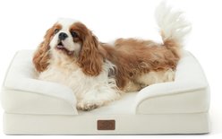 Bedsure Orthopedic Bolster Dog Sofa Bed with Removable Cover, Ivory, Medium slide 1 of 9
