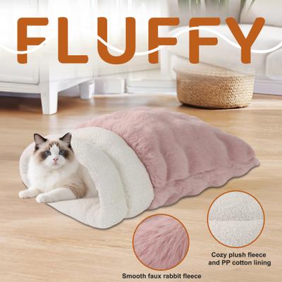 Show full view: GOOPAWS 4 in 1 Self Warming Cat Sack Bed Cave, Pink slide 4 of 8
