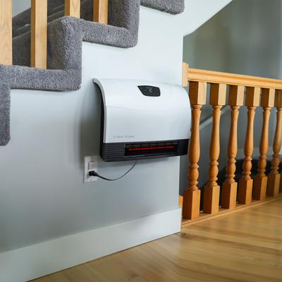 Show full view: Heat Storm 1500-Watt Infrared Wall or Portable Electric Heater, White slide 5 of 6