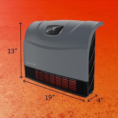 Show full view: Heat Storm 1500-Watt Minimalist Wi-Fi Infrared Wall Heater, Gray slide 2 of 8