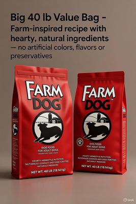 Show full view: Farm Dog Nutritious Pork Flavored Adult Dry Dog Food, 40-lb bag slide 5 of 8