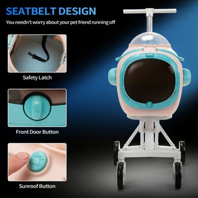 Show full view: Coziwow Detachable Space Capsule Travel Carrier Dog & Cat Car Seat Stroller, Pink, 33-in slide 6 of 10