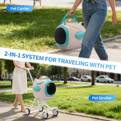 Show full view: Coziwow Detachable Space Capsule Travel Carrier Dog & Cat Car Seat Stroller, Pink, 33-in slide 4 of 10