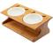 Show in main carousel: Fairela Bamboo & Wood Double Ceramic Elevated Dog & Cat Bowl, Medium: 4-cup slide 1 of 10