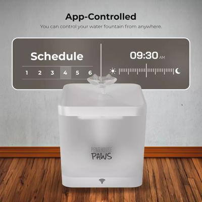 Show full view: Penthouse Paws Smart Water Fountain Whisper-Quiet for Dog & Cat, White, 74-oz slide 3 of 12
