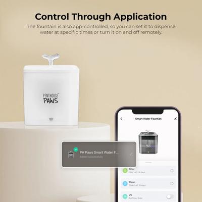 Show full view: Penthouse Paws Smart Water Fountain Whisper-Quiet for Dog & Cat, White, 74-oz slide 5 of 12