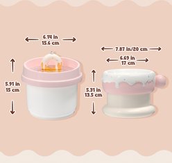 Happy & Polly Sweet Donut Ceramic Cat Water Fountain + Bowl, Pink, 33-oz slide 2 of 9