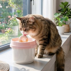 Happy & Polly Sweet Donut Ceramic Cat Water Fountain, Pink, 33-oz