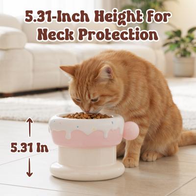 Show full view: Happy & Polly Sweet Donut Elevated Cat Bowl, Pink, 2-cup slide 7 of 10