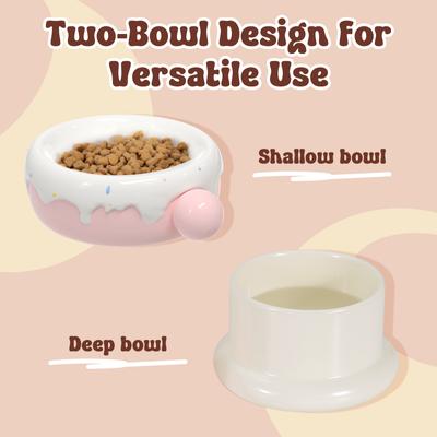 Show full view: Happy & Polly Sweet Donut Elevated Cat Bowl, Pink, 2-cup slide 4 of 10
