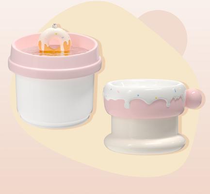 Show full view: Happy & Polly Sweet Donut Ceramic Cat Water Fountain + Bowl, Pink, 33-oz slide 4 of 9