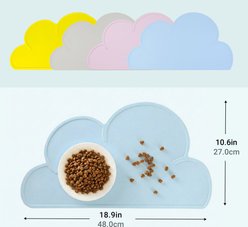 Happy & Polly Cloud Shaped Cat & Dog Food Mat, Grey slide 2 of 9