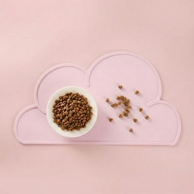Show full view: Happy & Polly Cloud Shaped Cat & Dog Food Mat, Pink slide 3 of 10