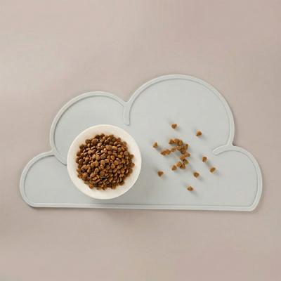 Show full view: Happy & Polly Cloud Shaped Cat & Dog Food Mat, Grey slide 3 of 10