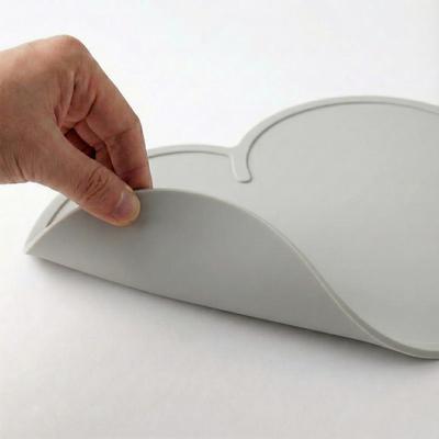 Show full view: Happy & Polly Cloud Shaped Cat & Dog Food Mat, Grey slide 5 of 10