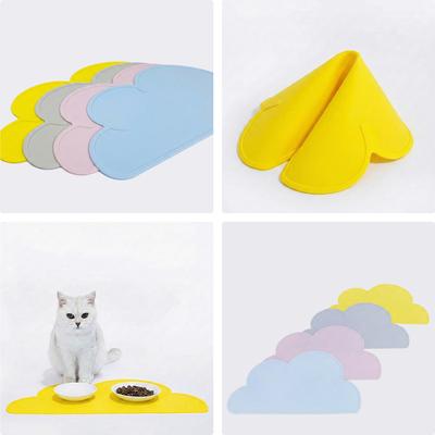 Show full view: Happy & Polly Cloud Shaped Cat & Dog Food Mat, Yellow slide 8 of 10