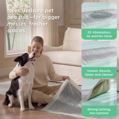 Show full view: Bedsure Odor-Control Super Absorbent & Leak Proof Disposable Dog Pee Pads, X-Large: 28 x 34-in, 52 count slide 3 of 10