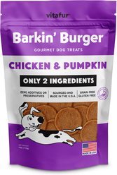 Vitafur Barkin Burger Chicken & Pumpkin Grain-Free Dehydrated Dog Treats, 5-oz bag